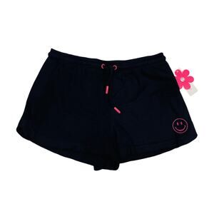 NWT Paperflower Size L (12/14) Black Happy Face Shorts